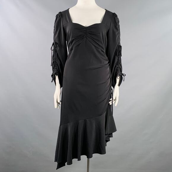 Rodarte Dresses & Skirts - RODARTE Size 18 Black Polyester Blend Ruched Asymmetrical Dress